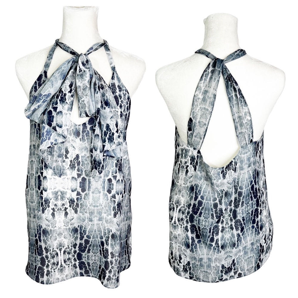 Haute Hippie Snake Print Neck Tie Sleeveless Camisole Tank Women’s Sz S